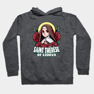 St Therese of Lisieux Little Flower Rose Catholic Saint Hoodie